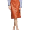 Best reviews of ✨ Oxford Gigi A-Line Leather 👗 Skirt Orange ❤️