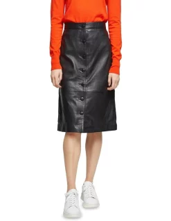 Cheap π Oxford Gigi A-Line Leather π Skirt Black π