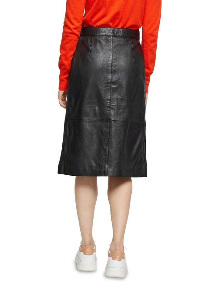 Cheap π Oxford Gigi A-Line Leather π Skirt Black π - Image 3