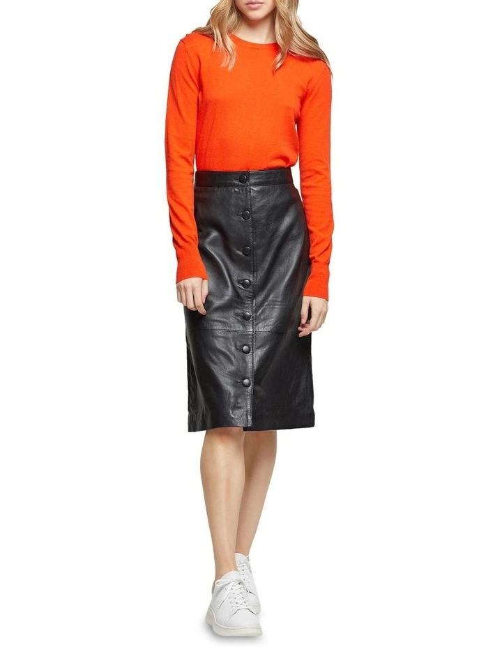 Cheap π Oxford Gigi A-Line Leather π Skirt Black π - Image 5