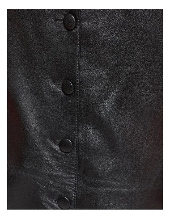 Cheap π Oxford Gigi A-Line Leather π Skirt Black π - Image 6