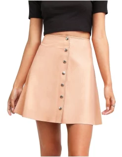 Buy 🛒 Belle & Bloom Into The Woods Blush Leather Mini 👗 Skirt ✨