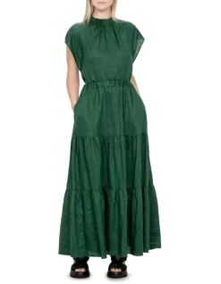 Cheap 🌟 Veronika Maine Fine Ramie Tiered 👗 Skirt In Forest 🛒