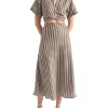 Coupon 🛒 Seed Heritage Linen Geo Maxi 👗 Skirt In Brown 🧨