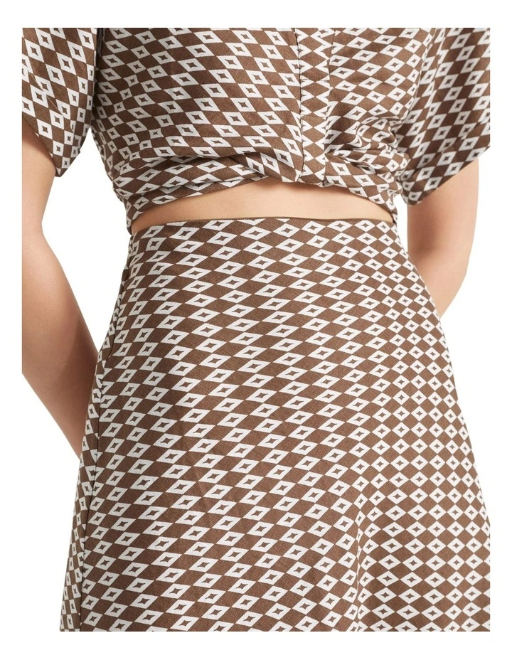 Coupon π Seed Heritage Linen Geo Maxi π Skirt In Brown 𧨠- Image 2