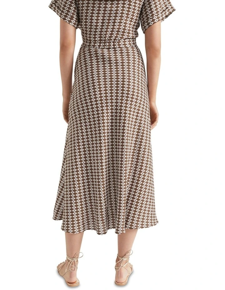 Coupon π Seed Heritage Linen Geo Maxi π Skirt In Brown 𧨠- Image 4