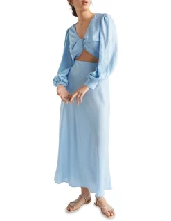 Flash Sale 🤩 Seed Heritage Satin 👗 Skirt In Bluebell 🤩