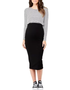 Coupon 🔥 Ripe Ribbed Knit Pencil 👗 Skirt 🥰