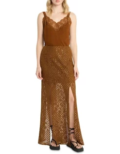 Best Pirce ✨ Sass & Bide Cocktails And Sunrise Maxi 👗 Skirt In Chocolate ⭐