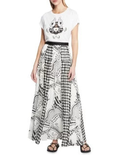 Cheap 🎉 Sass & Bide Steal The Knight Maxi 👗 Skirt In Black/White 😍
