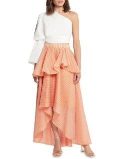 Brand new 🥰 Sass & Bide Float Like A Dreamer Maxi 👗 Skirt In Orange Stripe 🎉