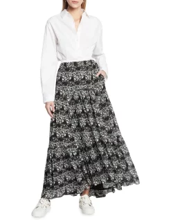 Hot Sale ⌛ Sass & Bide Seek Wilderness Maxi 👗 Skirt In Black/White 😉