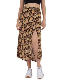 Outlet 🥰 American Eagle Printed Tie Waist Midi 👗 Skirt In Multi 🎁