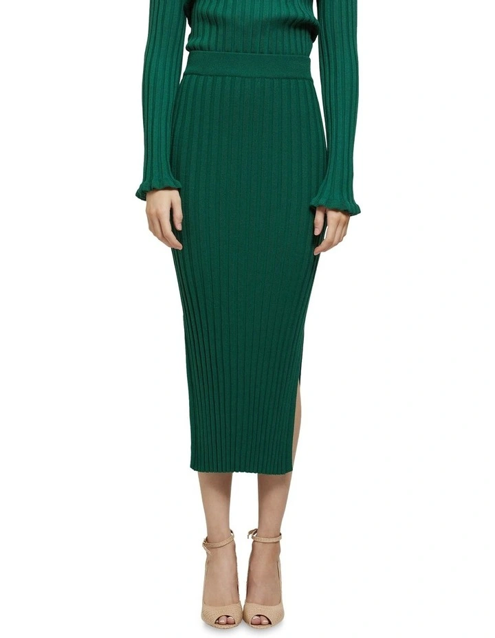 Outlet π€© Oxford Ana Rib Knitted Maxi π Skirt Green π₯°