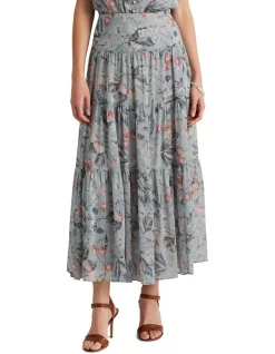 Promo ✨ Lauren Ralph Lauren Floral Tiered Peasant 👗 Skirt ❤️