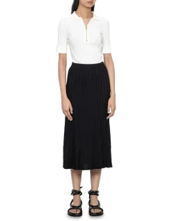 Best deal ✨ Veronika Maine Pleated Knit 👗 Skirt In Black ⭐