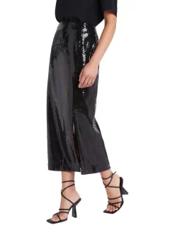 Deals 🤩 David Lawrence Olina Sequin 👗 Skirt In Black 🎁