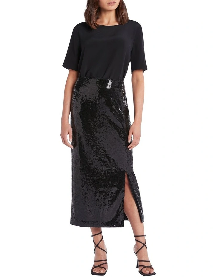 Deals π€© David Lawrence Olina Sequin π Skirt In Black π - Image 3