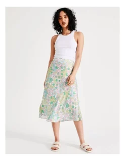 Promo π€© Vero Moda Sue High Waisted π Skirt In Snow White/Green βοΈ