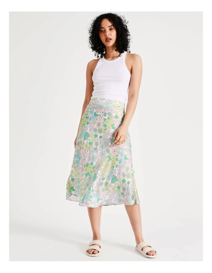 Promo π€© Vero Moda Sue High Waisted π Skirt In Snow White/Green βοΈ