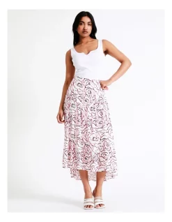 Discount 🔔 Basque High Low Tiered 👗 Skirt In Multi ✔️