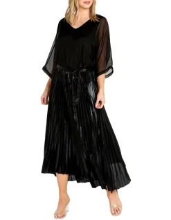 Outlet 🥰 Fate & Becker Dollar Days Pleated 👗 Skirt In Black 😀