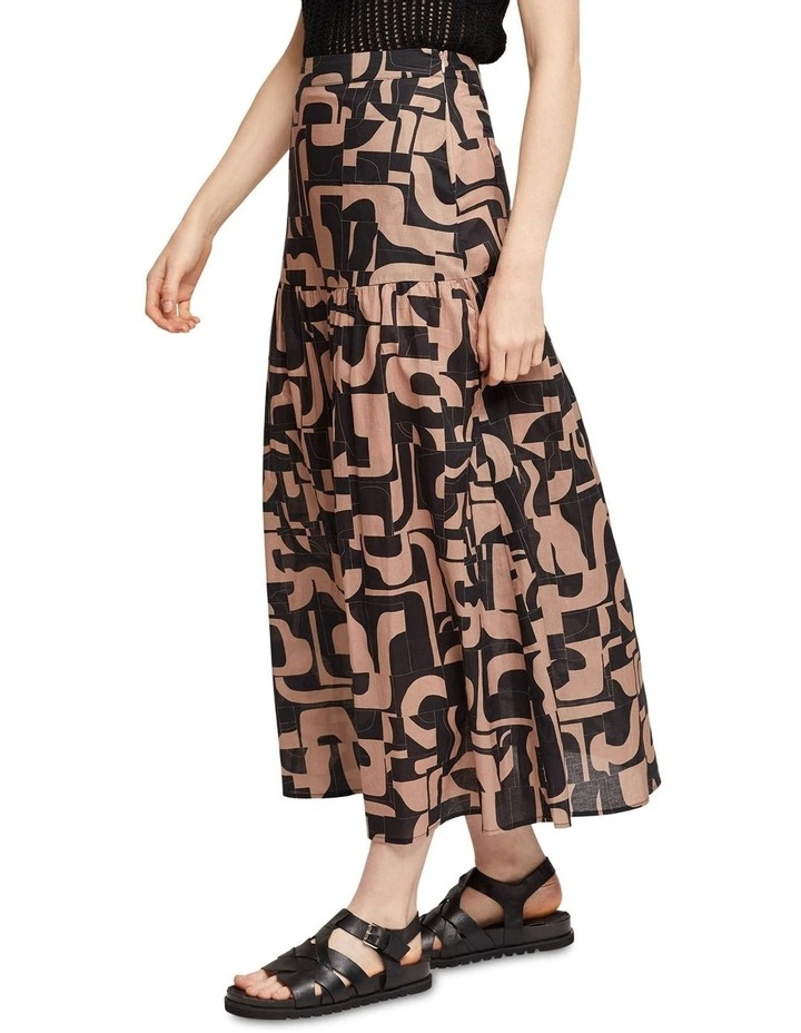 Best Pirce π Oxford Olivia Geo Print Voile π Skirt In Mocha π - Image 2