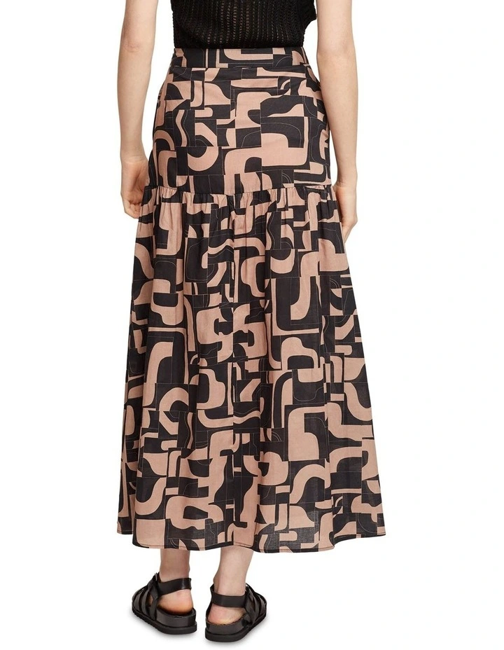 Best Pirce π Oxford Olivia Geo Print Voile π Skirt In Mocha π - Image 3
