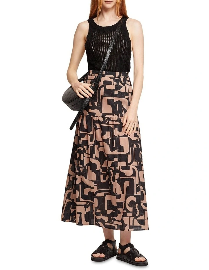 Best Pirce π Oxford Olivia Geo Print Voile π Skirt In Mocha π - Image 5