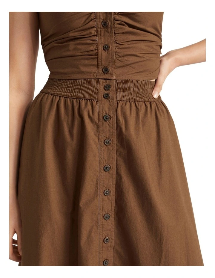 Coupon β€οΈ Seed Heritage Poplin Button Front Midi π Skirt In Brown π - Image 2