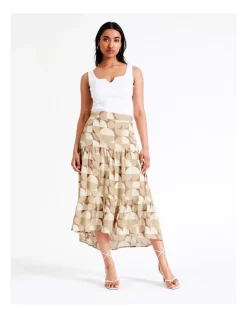 Buy 🛒 Basque Geo Print Midi 👗 Skirt In Assorted 😍