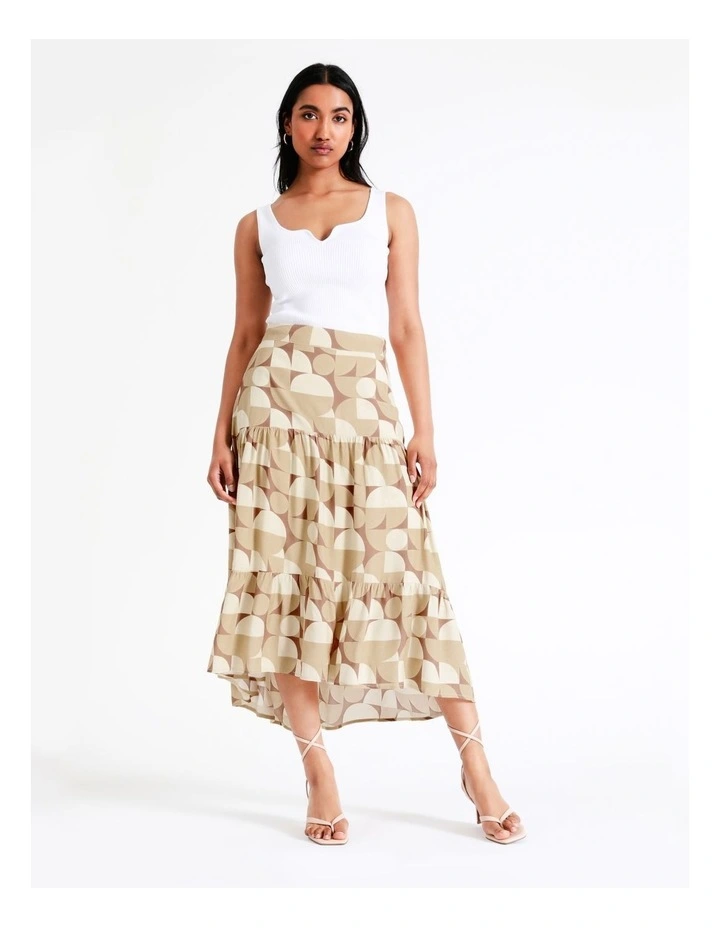 Buy π Basque Geo Print Midi π Skirt In Assorted π