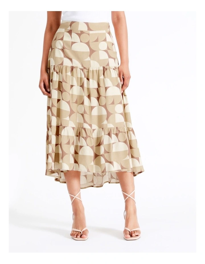 Buy π Basque Geo Print Midi π Skirt In Assorted π - Image 2