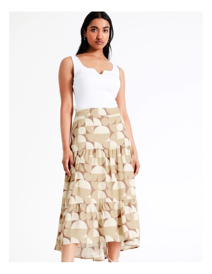 Buy π Basque Geo Print Midi π Skirt In Assorted π - Image 3