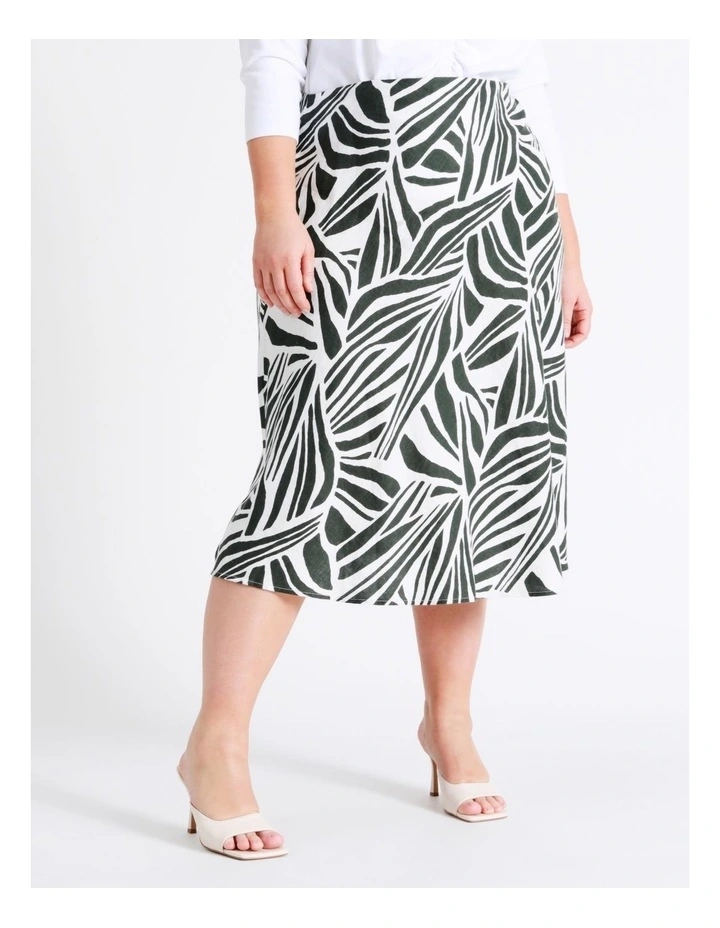 Best Pirce π Basque Linen Midi π Skirt In Multi π - Image 2
