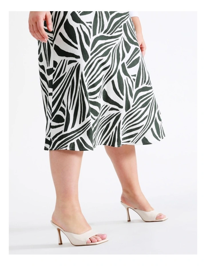 Best Pirce π Basque Linen Midi π Skirt In Multi π - Image 4