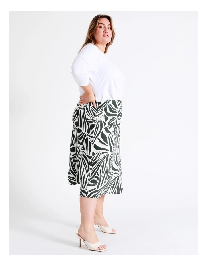 Best Pirce π Basque Linen Midi π Skirt In Multi π - Image 5