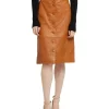 Cheapest 👏 Oxford Gigi A-Line Leather 👗 Skirt Tan 🔥