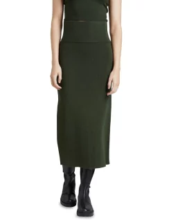Best deal 😉 Oxford Annabelle High Waist Long Knit 👗 Skirt In Olive ❤️