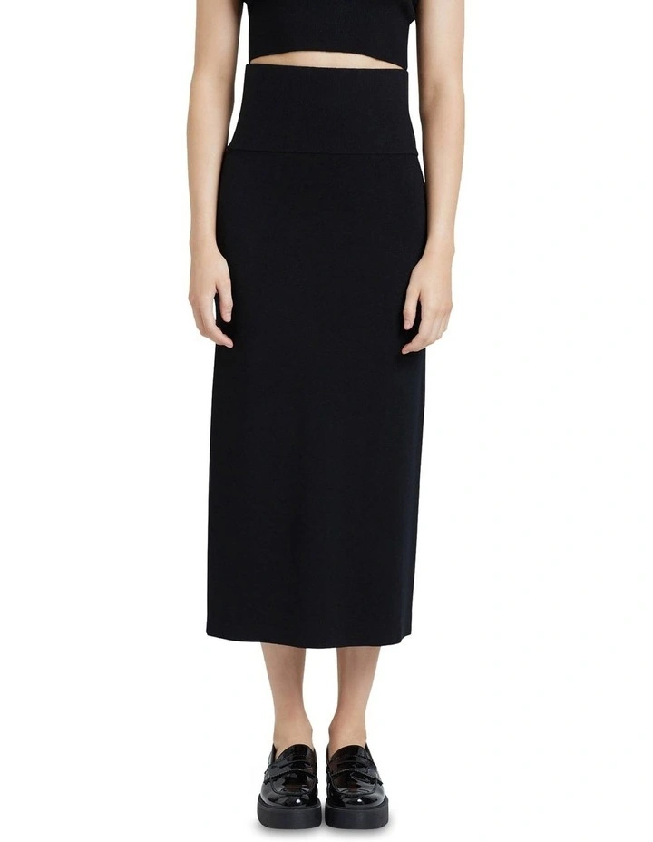 Hot Sale π Oxford Annabelle High Waist Long Rib π Skirt In Black π