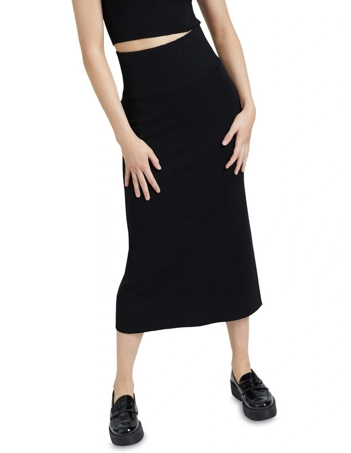 Hot Sale π Oxford Annabelle High Waist Long Rib π Skirt In Black π - Image 4