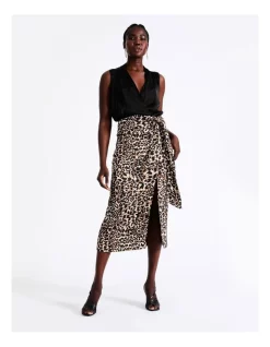 Promo 🎁 Wayne Cooper Knot Front Midi 👗 Skirt In Assorted ⌛