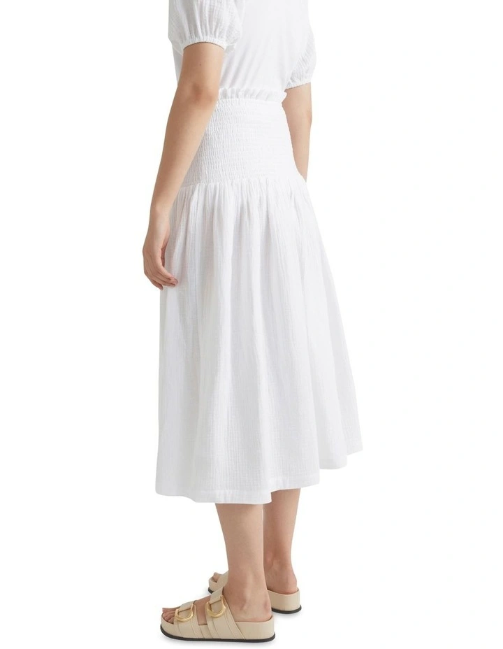 Flash Sale π Seed Heritage Cheesecloth Shirred π Skirt In Whisper White π - Image 2