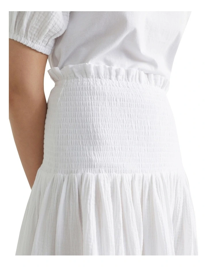 Flash Sale π Seed Heritage Cheesecloth Shirred π Skirt In Whisper White π - Image 3