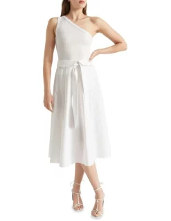 Flash Sale ⭐ Seed Heritage Tie Panel Midi 👗 Skirt In White 🤩