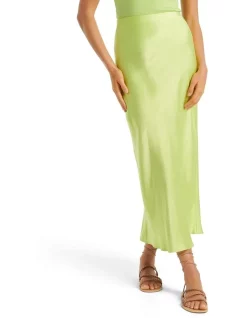 Hot Sale 🔔 Forever New Portia Bias Midi 👗 Skirt In Pomelo Green 🥰