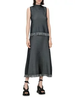 Brand new 😀 Veronika Maine Fringe Knit 👗 Skirt In Black 😉