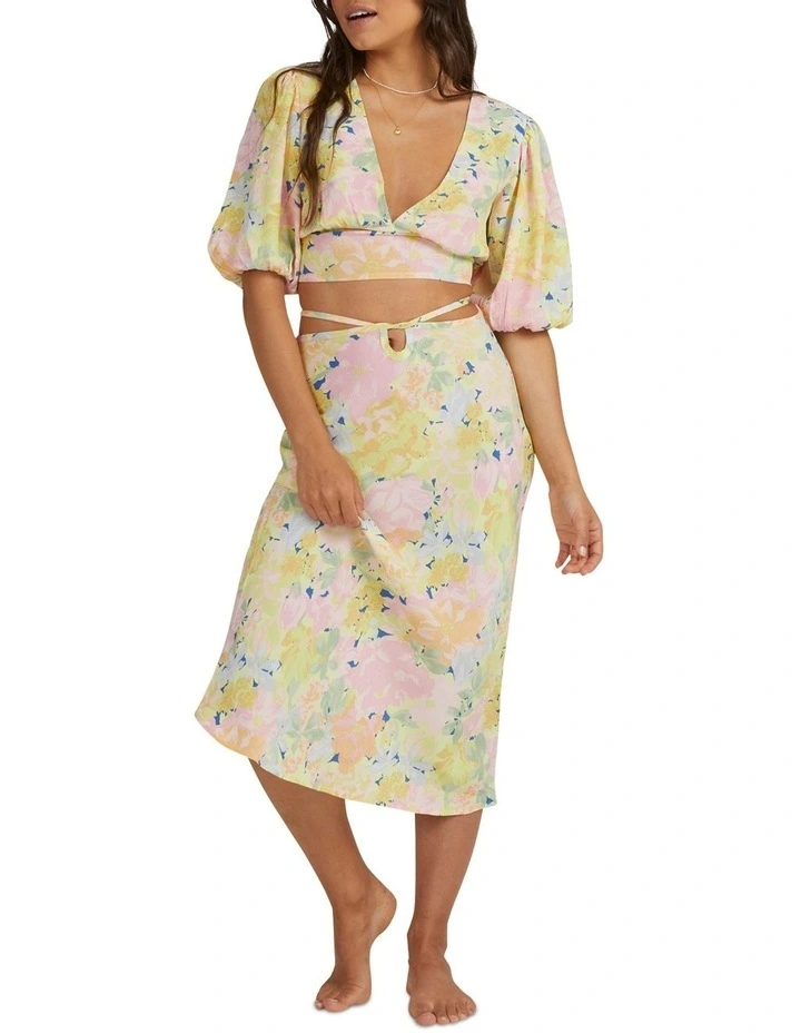 Hot Sale π₯ Billabong Cosmic Midi π Skirt In Lime Multi π - Image 4