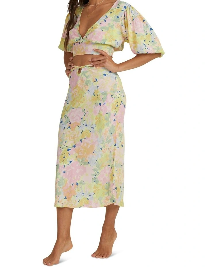 Hot Sale π₯ Billabong Cosmic Midi π Skirt In Lime Multi π - Image 6