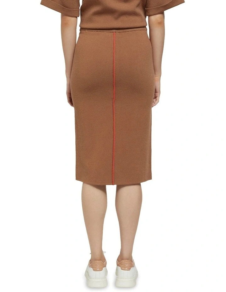 Hot Sale βοΈ Oxford Harper Piping Detail Knit Tube π Skirt In Camel π - Image 3
